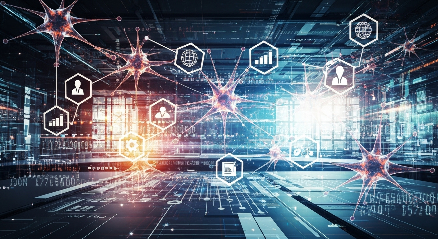 Enterprise AI architecture showing the connection between LLMs, vector databases, RAG, and governance systems